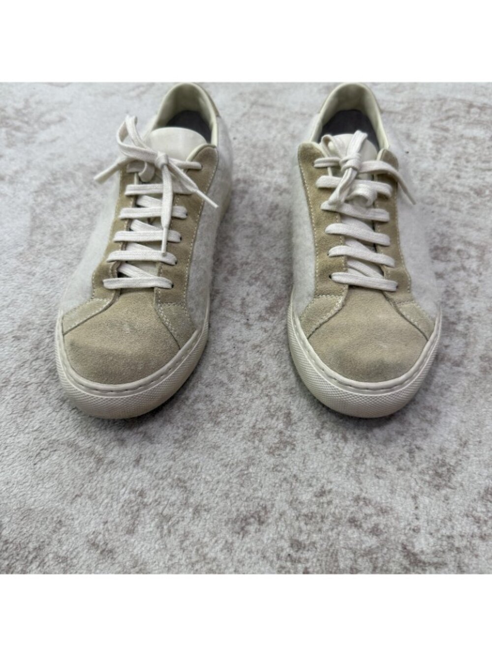 Common Projects Shoes Womens Size 6.5 Beige Suede Wool Low Top Sneakers 6079 - Picture 3 of 15